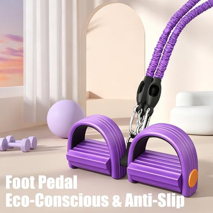Bands for Foot Pedal Resistance Band with Handles Sit up Exercise | Adjustable Multifunction Bands, for Home Yoga Workout Fitness/Abdomen Waist Arm Leg Strength Slimming Training Bodybuilding