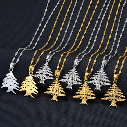 Liban Pendants Necklaces Lebanese Cedar Jewelry Lebanon Map Eastern Rite Church Maronite Cross Allah Symbol - color: Silver Color 3