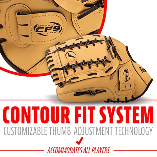 Franklin Sports Field Master Baseball + Softball Glove - Field Master Adult + Youth Baseball + Softball Mitt - Men's + Women's Gloves - color: Camel, style: 12" - Trapeze Web