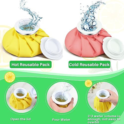 Honoson 4 Pack Reusable Ice Pack for Injuries, Ice Bags Hot Water Bag for Hot & Cold Pain Relief No-Leak Elastic Breathable for Muscle, Joint Pain Swelling, Sports & Home Use(Vivid Pure Style) - style: Vivid Pure Style