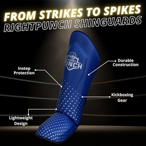 PU Leather Shin Guards for Kickboxing, MMA, Muay Thai Training, Protective Shin Pads - color: Blue\Silver, size: X-Large