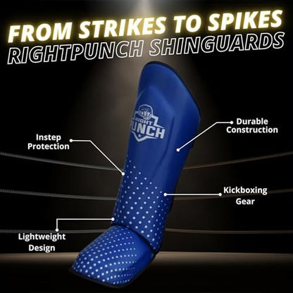 PU Leather Shin Guards for Kickboxing, MMA, Muay Thai Training, Protective Shin Pads - color: Blue\Silver, size: X-Large