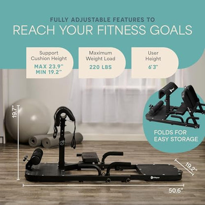 Lifepro GluteBlast Hip Thrust Machine – Foldable, Home Gym, 220 lb Cap | Sissy squat + hip thrust bench, powder-coated steel, PU leather pad, folds with wheels, 27.2"×45.3" glutes, hamstrings & core - style: Gluteblast