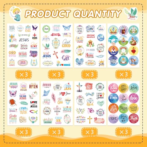 348 PCS Inspirational Christian Stickers, Bible Verse Jesus Stickers - style: Inspirational Christian