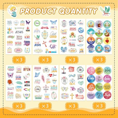 348 PCS Inspirational Christian Stickers, Bible Verse Jesus Stickers - style: Inspirational Christian