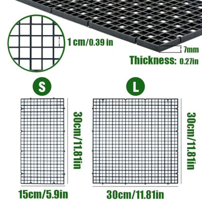 LINLAN 8 Pieces 11.8x11.8in (30X30cm) Aquarium Grid Plastic, Fish Tank Divider, Egg Crate for DIY Filtration and Bottom Protection in Aquascaping(White-No Accessories) - size: L 8Pcs