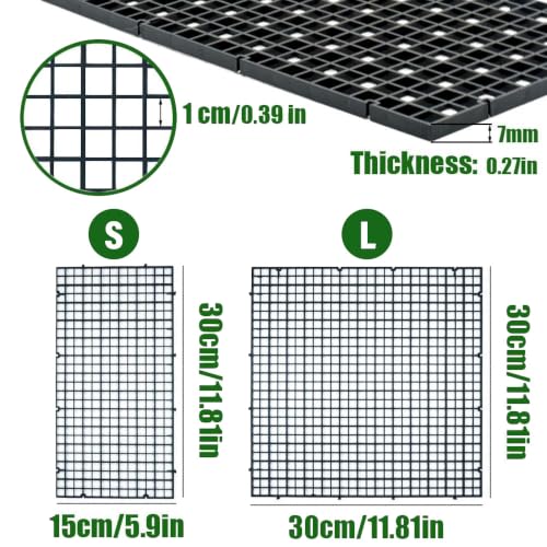 LINLAN 8 Pieces 5.9x11.8in (15X30cm) Aquarium Grid Plastic, Fish Tank Divider, Egg Crate for DIY Filtration and Bottom Protection in Aquascaping(White-No Accessories) - size: S 8Pcs