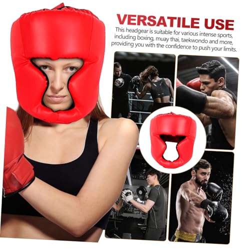Boxing Headgear Sparring Guard for Adults Size L Red Protective Gear for Taekwondo Kickboxing Training Padded Safety Helmet for Sparring and Boxing
