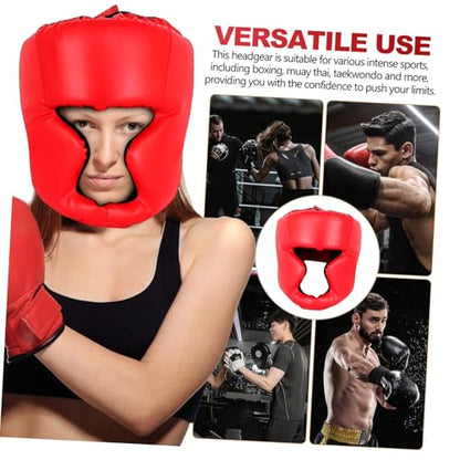 Boxing Headgear Sparring Guard for Adults Size L Red Protective Gear for Taekwondo Kickboxing Training Padded Safety Helmet for Sparring and Boxing