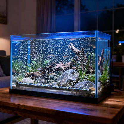 9.05 inch Submersible Aquarium Light, Fish Tank Light with Air Bubble Hole, RGB Color Changing Brightness Adjustable IP68 Waterproof Remote Control LED Light for Aquarium Fish Tank - size: 9.05 inch Air Bubble Hole