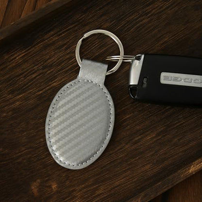 LaserGram Oval Keychain, Allah 1, Personalized Engraving Included (Carbon Fiber Silver) - color: Carbon Fiber Silver