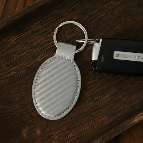 LaserGram Oval Keychain, Allah 1, Personalized Engraving Included (Carbon Fiber Silver) - color: Carbon Fiber Silver