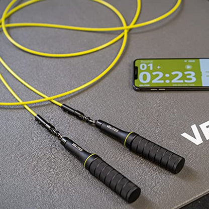 Velites - Earth 2.0 Jump Rope - Official CrossFit® Games Rope - Professional Aluminum Speed Rope for Double Unders, Fitness & Boxing - Includes 4mm Cable & Carrying Bag - - color: Black