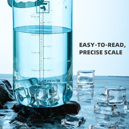 Fanhaw 32 oz Clear BPA-Free Tritan Water Bottle with Fast-Flow Spout Lid, BPA-Free & Leak-Proof Wide-Mouth Reusable Bottle for Gym, School & Office, Back to School Essentials (Baby Blue) - color: Baby Blue