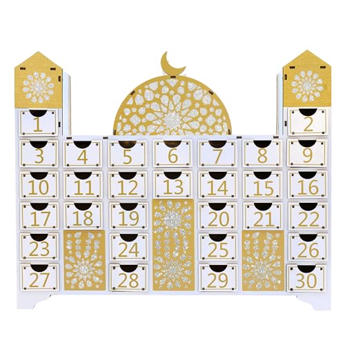 Ramadan Decorations, Wooden Countdown Calendar Mosque Advent Calendar Ramadan Decor Ramadan Gifts Eid Decor
