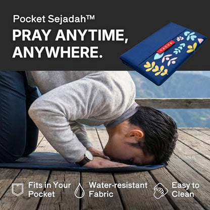 TAKVA The Pocket Sejadah Limited Edition | Portable Prayer mat, Muslim Gift, Ramadan Present (Scandinavian Blue) - color: Scandinavian Blue