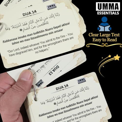 40 Rabbana Dua Cards – Arabic & English, Pocket-Sized, Includes Ramadan, Hajj & Umrah Duas, Easy-to-Read, Compact Prayer Cards for Travel, Pilgrimage & Daily Use