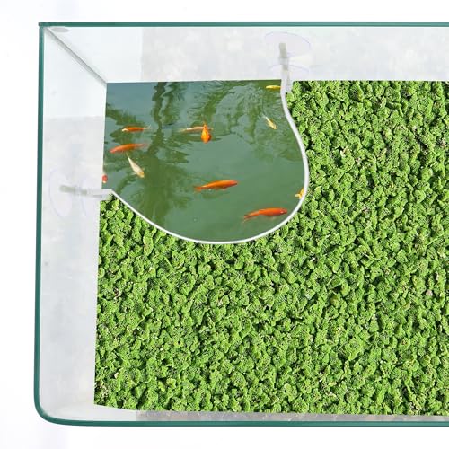Aquarium Floating Plant Corral, Floating Plant Fence for Aquarium with Suction Cups, Aquarium Floating Plant Fence for Fish Tank and Aquarium, 35.43", 1 Set