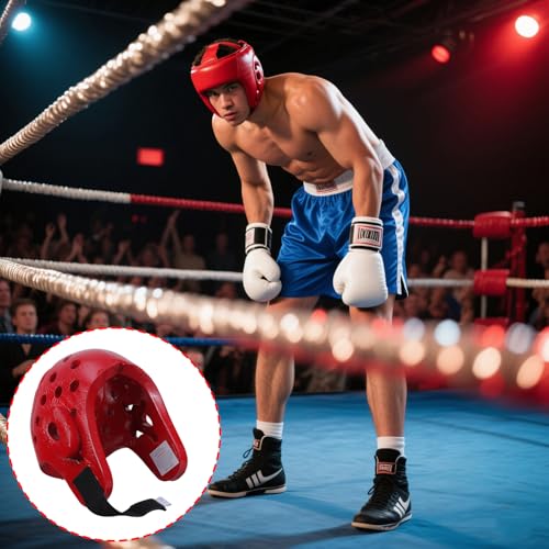 Kids Taekwondo Headgear Karate Headgear, Taekwondo Sparring Gear, MMA Martial Arts Helmets, Boxing Martial Arts Helmets Fo - color: Red, size: X-Small