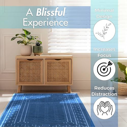 Sacred Artisans Padded Prayer Mat Thick with Soft Velvet Foam for Men and Women | Prayer Rug and Meditation Mat for Home Travel & Gift (Blue - Padded) - color: Blue - Padded