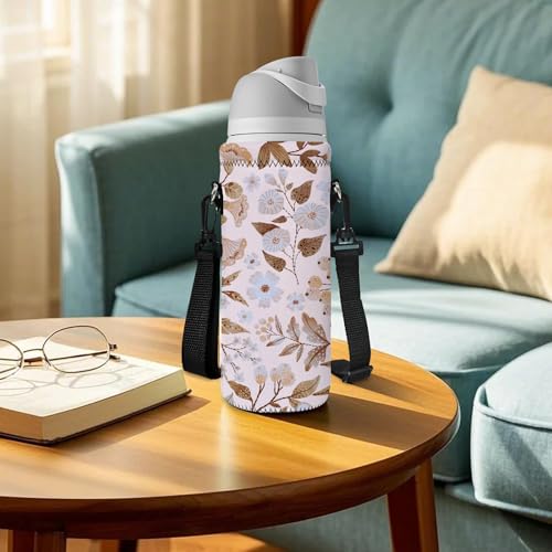 Neoprene Water Bottle Carrier Bag with Adjustable Shoulder Strap,Insulated Water Bottle Cover for Stainless Steel/Glass/Plastic Bottles - color: BC-59, size: 500ml