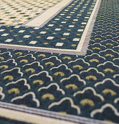 Modefa Turkish Islamic Prayer Mat Janamaz Sajjadah | Thin Woven Cotton Praying Rug Ramadan Eid Gift | Traditional Muslim Sejada for Men Women - Hira Diamond (Dark Green) - color: Dark Green
