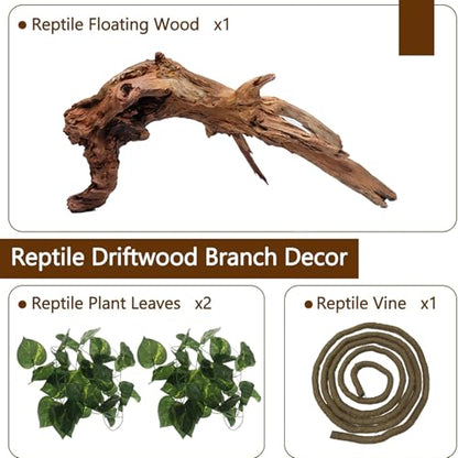 Hamiledyi Reptile Driftwood Decoration Natural Coral Driftwood Branches for Aquarium Reptiles Trunk Log Ornament Bendable Jungle Climbing Vines Decor for Bearded Dragon Lizad Amphibian Fish Tank