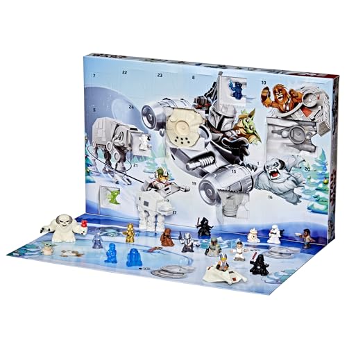 STAR WARS Advent Calendar, 24 Pieces Including Micro Figures & Vehicles, Countdown Calendar, Surprise Toys for Boys & Girls Ages 4+ (Amazon Exclusive)