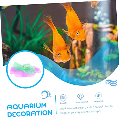 TOYANDONA Silicone Luminous Coral Adornment for Aquarium Soft Glow Purple Artificial Aquatic Plant Decoration Fish Tank Safe Lifelike Water Plant Ornament for Natural Aquarium Landscaping