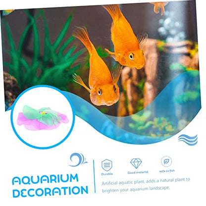 TOYANDONA Silicone Luminous Coral Adornment for Aquarium Soft Glow Purple Artificial Aquatic Plant Decoration Fish Tank Safe Lifelike Water Plant Ornament for Natural Aquarium Landscaping