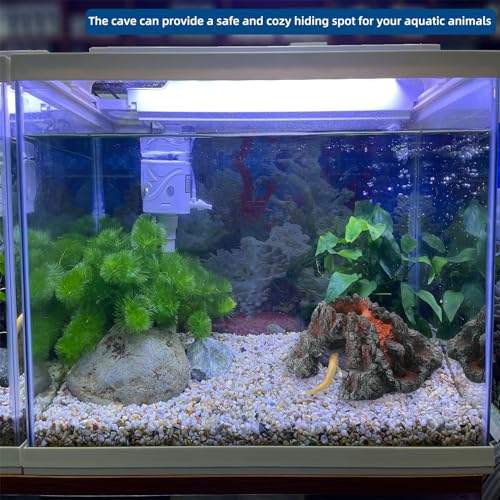 Volcano Shape Aquarium Decorations Cave for Fish Tank | Bubbler Decorations| Fish Sleep Rest House | Resin Cave Ornaments