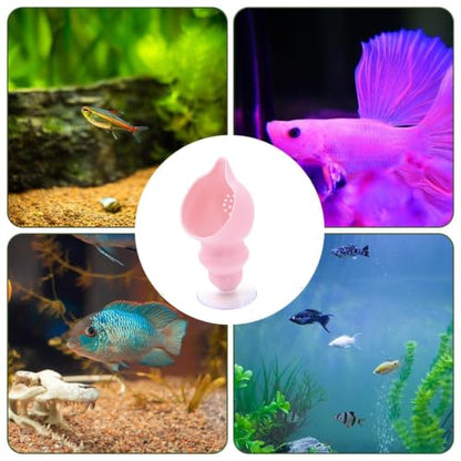 Betta Fish Hammock | Betta Fish Shell Bed, Floating Shell Shaped Suction Cup Pad, for Shrimp Snails Frogs Goldfishes Guppy Koi Reptile Pet Tank Aquariums Area Home - color: Light Pink