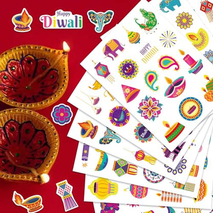 Diwali Stickers, 548 Pcs Diwali Crafts Stickers for Kids, Deepavali Sticker - style: Diwali