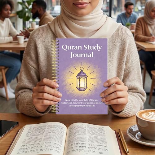 Premium Quran Study Journal - A5 Spiral Bound Islamic Reflection Notebook with 120 Pages 100gsm Thick Paper - Arabic & Translation Tracker for Daily Quranic Study, Memorization & Ramadan Gifts (Luminous Black) - color: Luminous Black