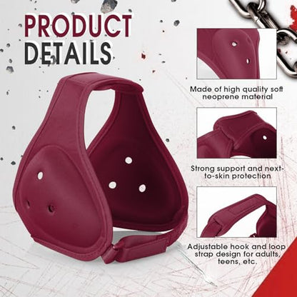 Tellegloww Wrestling Headgear for Kids Youth Soft Grappling Headgear Adjustable Wrestling Ear Guard for Adults - color: Dark Red, style: Classic Style