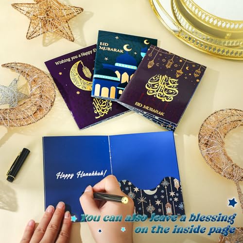 AmazingSpark 4 Set Ramadan Gift Card Booklet for Cash Mubarak Cardboard Money Holder Book Ramadan Gift Decorations Islamic Muslim Money Card Sleeve Party Favor for Eid Al-Fitr or Eid Al-Adha - style: Ramadan