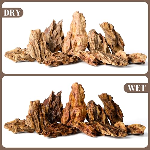 2.2-4.1 Inches Natural Dragon Stone, 10 PCS Small Aquarium Rocks for Aquascaping, Nano Tanks, Terrariums, Reptile Tanks & Aquarium Décor - size: 2.2-4.1 in