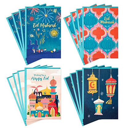 Hallmark Eid Cards Assortment, Eid Mubarak (16 Cards with Envelopes)