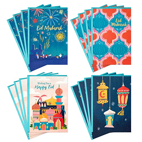 Hallmark Eid Cards Assortment, Eid Mubarak (16 Cards with Envelopes)