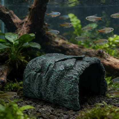 M2cbridge Reptile Hideout Cave Resin Rock Hides Terrarium Habitat Decor Amphibians Fish Playground