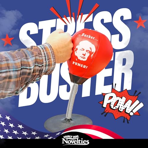 Fairly Odd Novelties Donald Trump Desktop Punching Bag Stress Relief Boxing Novelty Gag White Elephant Gift