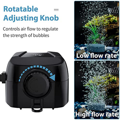 Uniclife Aquarium Air Pump Dual Outlet Fish Tank Aerator with Accessories for 5-200 Gallon Tank - style: 5 - 30 Gallons