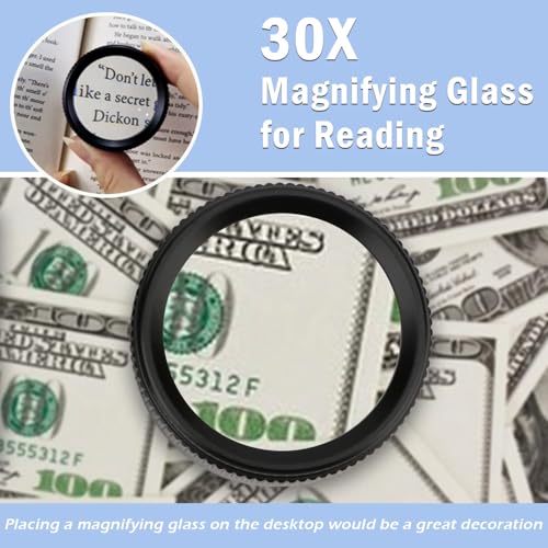 Rongon 30X Portable Jewelers Loupe Pocket Handheld Magnifier | Sturdy metal, loupe handheld magnifying glass for jeweler stamps maps antiques magazines books repair electronics (30X 40MM) - size: 30X40MM