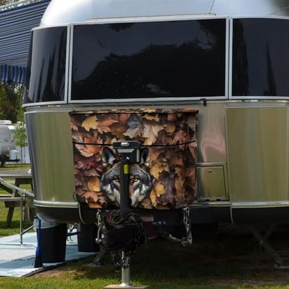 Leaves Wolf Camper Dual 20lb RV Propane Tank Cover Travel Trailer Propane Tank Cover Waterproof Heavy Duty Propane Gas Cylinder Cover Easy to Stall - color: Leaves Wolf Print, size: S(20LB)