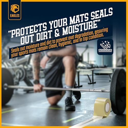 Clear Mat Tape for Wrestling Grappling Gymnastics Jiu Jitsu MMA Floor | Exercise Roll Out Mats Foam Tiles | Home Mats & Gym Floor Tape (1, 4 Inch) - size: 4 Inch