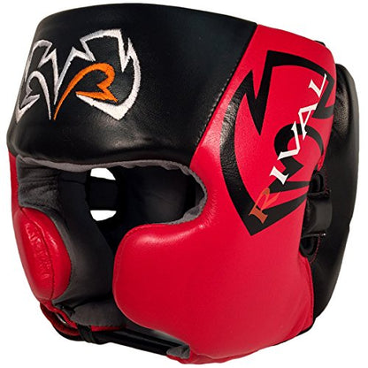 RIVAL Boxing RHG20 Traditional Headgear - Microfiber Inner Lining, Quick and Easy Adjustment, and Dual Density Foam Padding - color: Black/Red, size: Medium