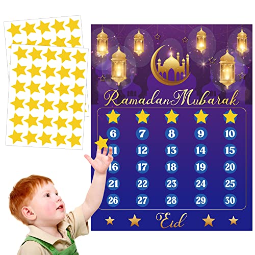 Eid Mubarak Countdown Calendar 2025 - Ramadan Mubarak Game School Class Activity Supplies Favors Decorations
