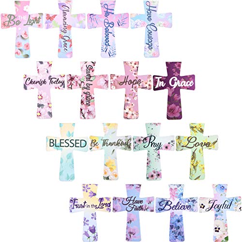 Outus 48 Pcs Bible Magnetic Christian Bookmarks Cross for Women, Floral - style: Floral Style