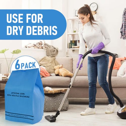 9 Pack 38737 Dust Filter Bags Replacement Includes 3 Retaining Bands | for Stinger Wet Dry Vac and Bucket Head Vacuum, Craftsman 2-2.5 Gallon Vacuums, , Part# 9-38737/Cmxzvbe38737