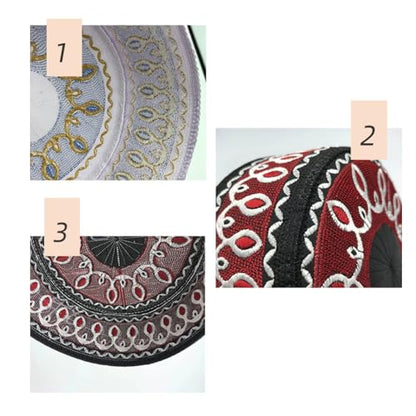 4 Pieces Muslim Prayer Cap Kufi Hat Men Islam Embroidery Arabian Omani Turkish for Eid - size: X-Small